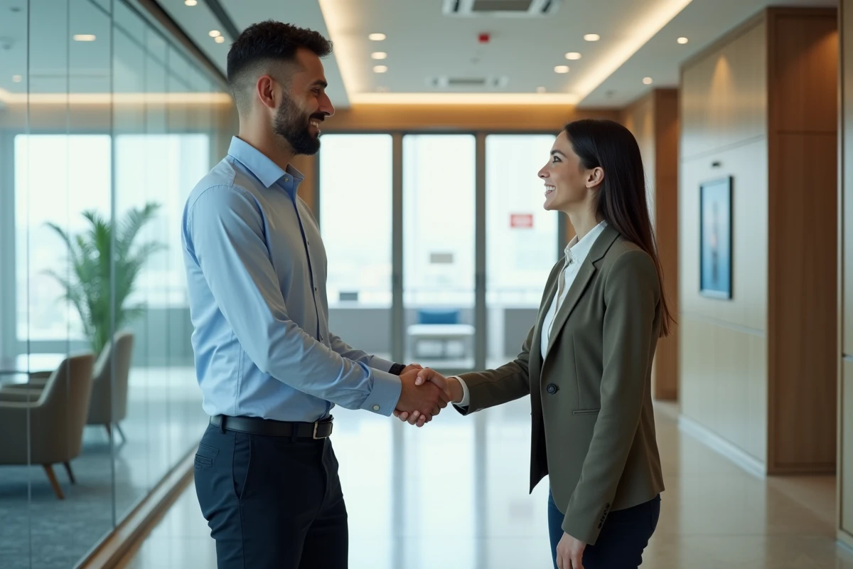 Homme serrant la main d