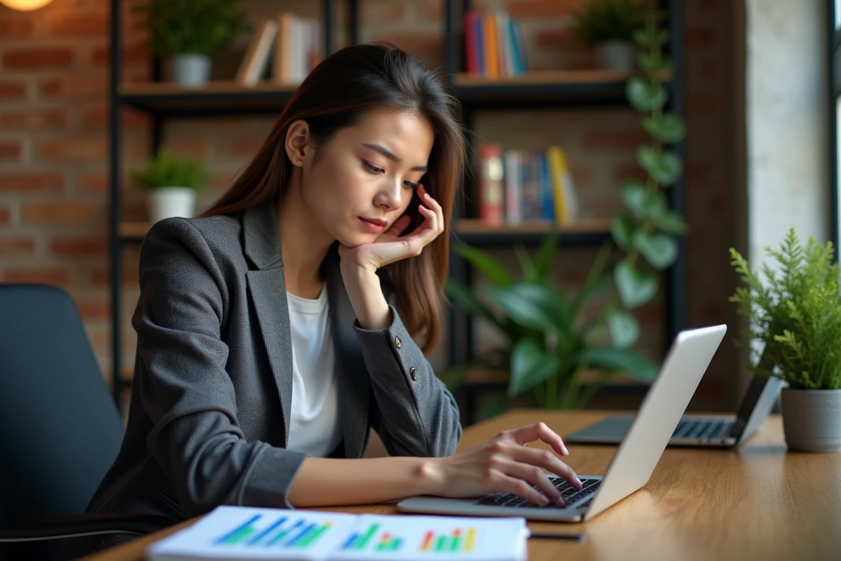 Jeune femme analysant des données clients sur une tablette